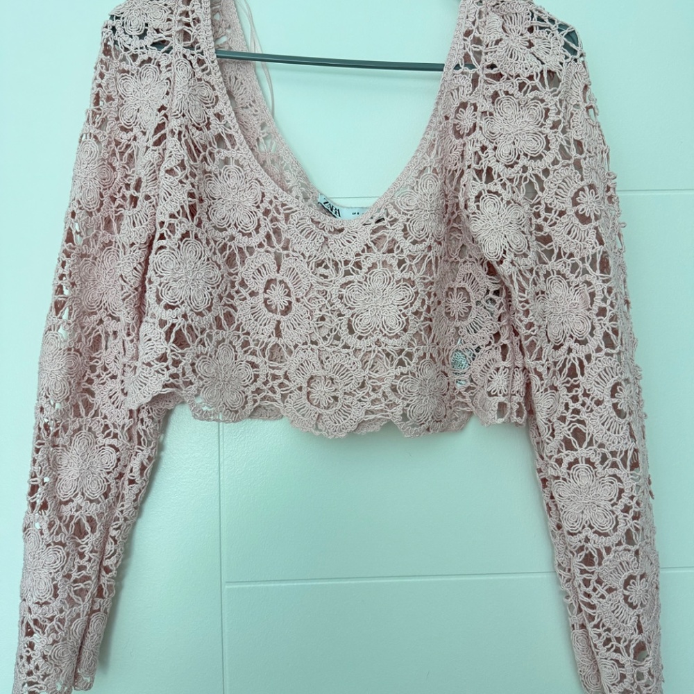 ZARA Pink Crochet Crop Top – Size S 🩷 - Picture 8 of 11